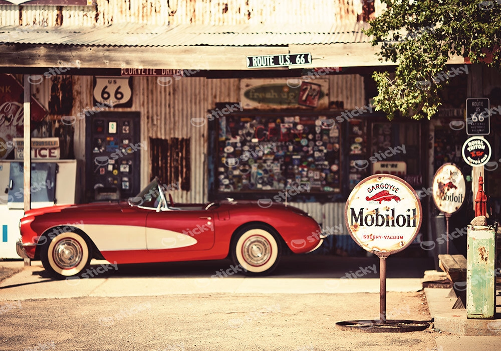 Πινακας σε καμβά RETRO RED CAR