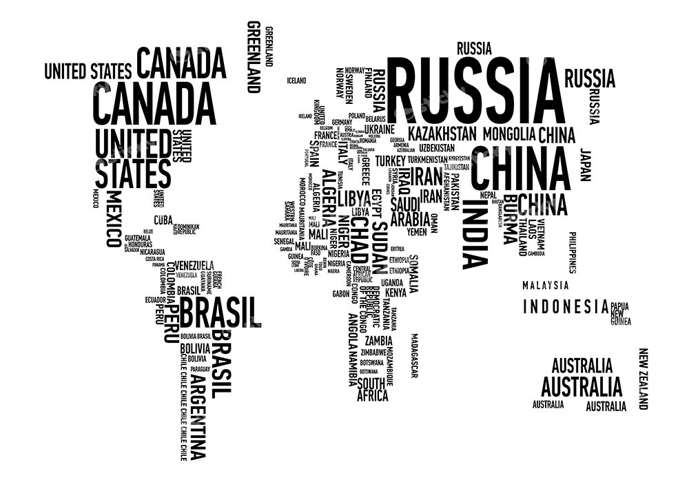 Πινακας σε καμβά TYPOGRAPHY MAP 1