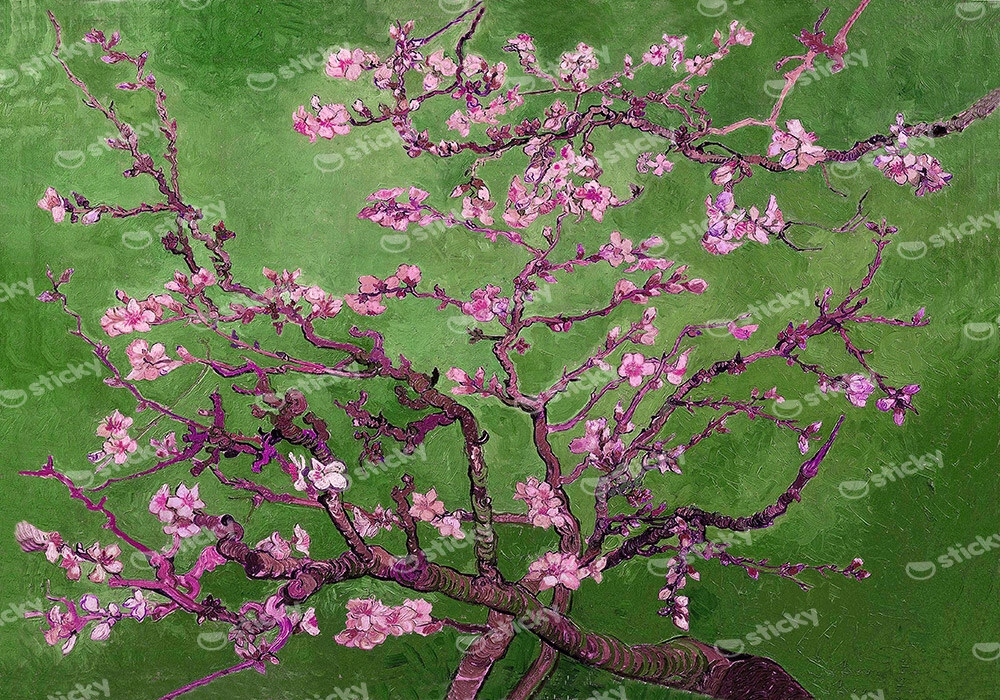 Πινακας σε καμβά VAN GOGH - ALMOND BLOSSOM GREEN