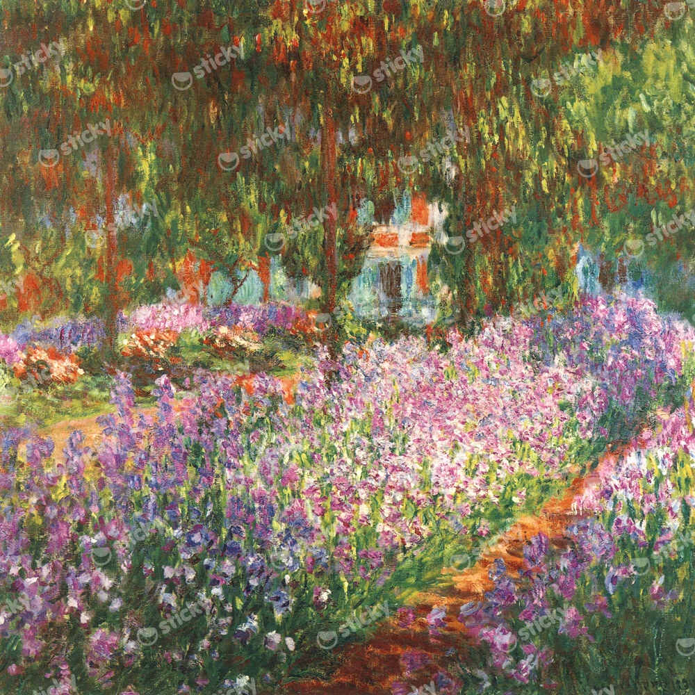 Πίνακας σε καμβά MONET - IRISES IN MONET'S GARDEN