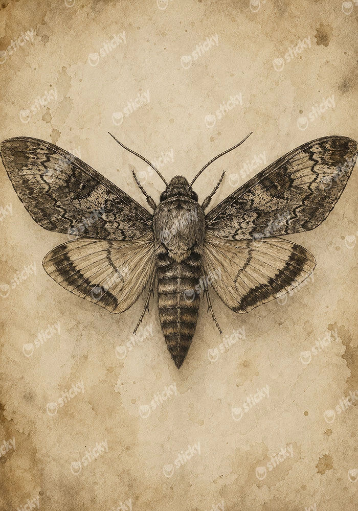 Πίνακας σε Καμβά VINTAGE DARK ACADEMIA BUTTERFLY 3