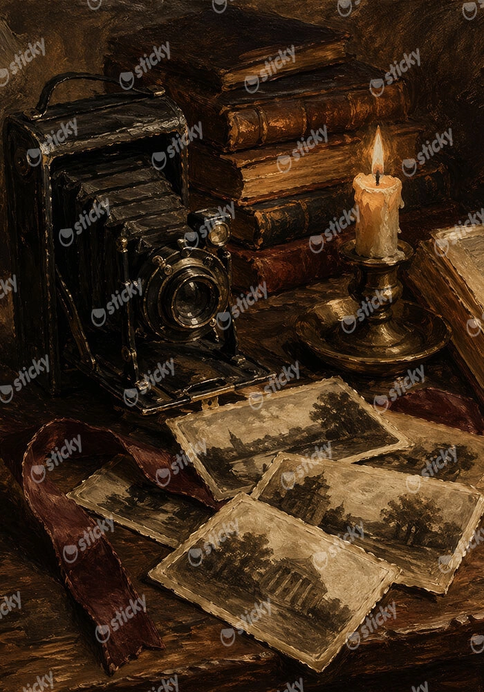 Πίνακας σε Καμβά VINTAGE DARK ACADEMIA CAMERA