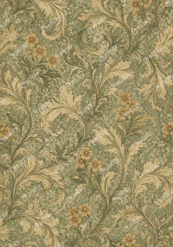 Πίνακας σε Καμβά VINTAGE DARK ACADEMIA FLORAL PATTERN 5