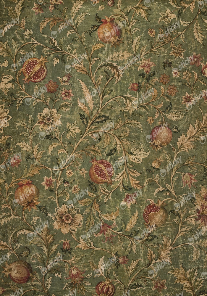 Πίνακας σε Καμβά VINTAGE DARK ACADEMIA FLORAL PATTERN