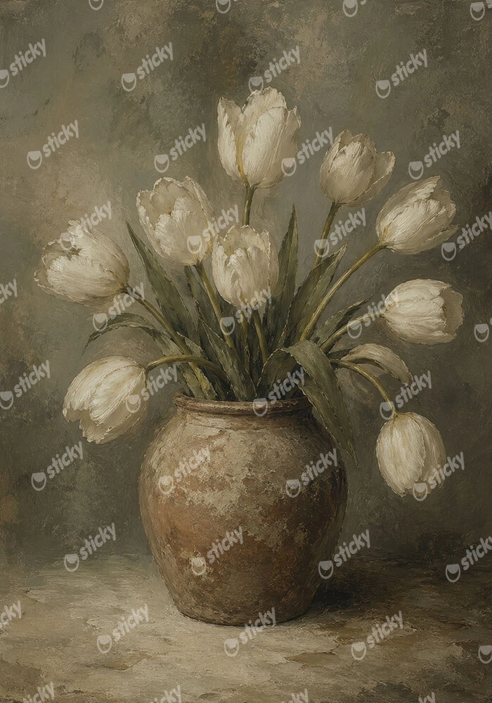 Πίνακας σε Καμβά VINTAGE DARK ACADEMIA FLOWER VASE 11