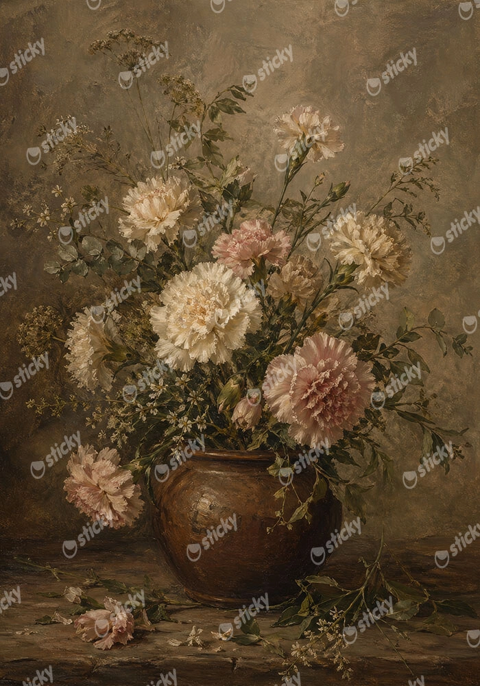 Πίνακας σε Καμβά VINTAGE DARK ACADEMIA FLOWER VASE 12