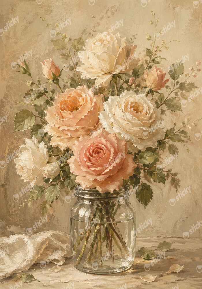 Πίνακας σε Καμβά VINTAGE DARK ACADEMIA FLOWER VASE 13