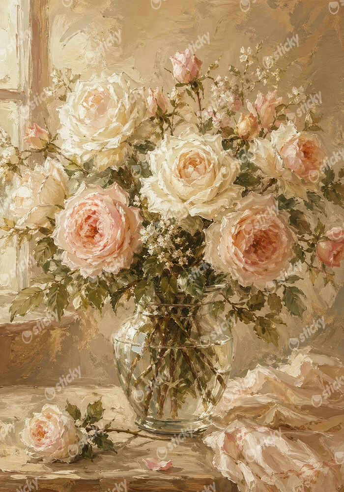 Πίνακας σε Καμβά VINTAGE DARK ACADEMIA FLOWER VASE 16