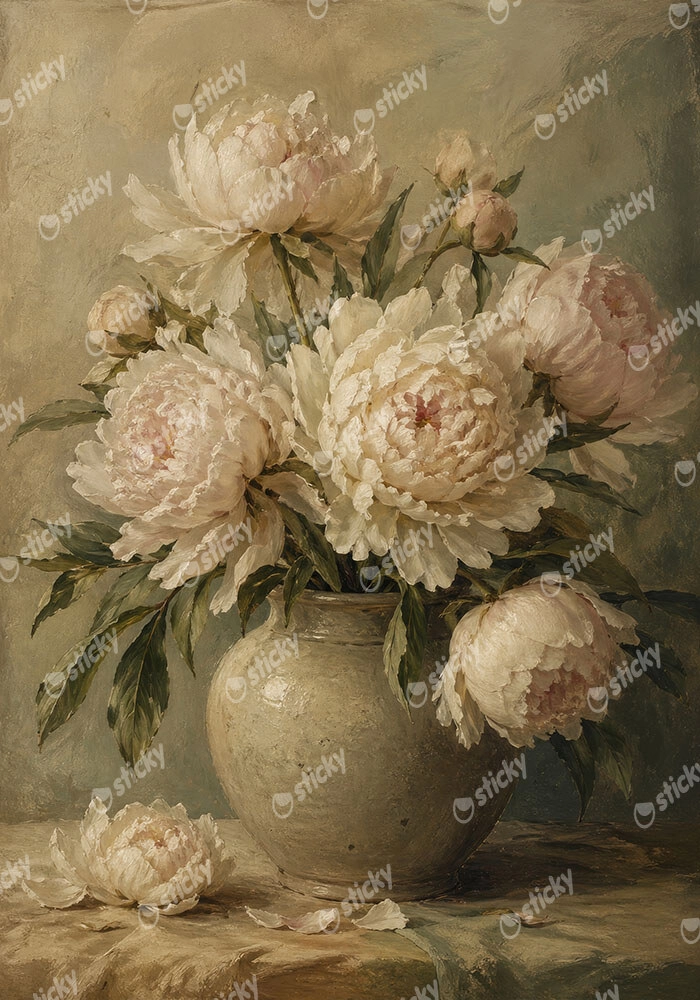 Πίνακας σε Καμβά VINTAGE DARK ACADEMIA FLOWER VASE 18
