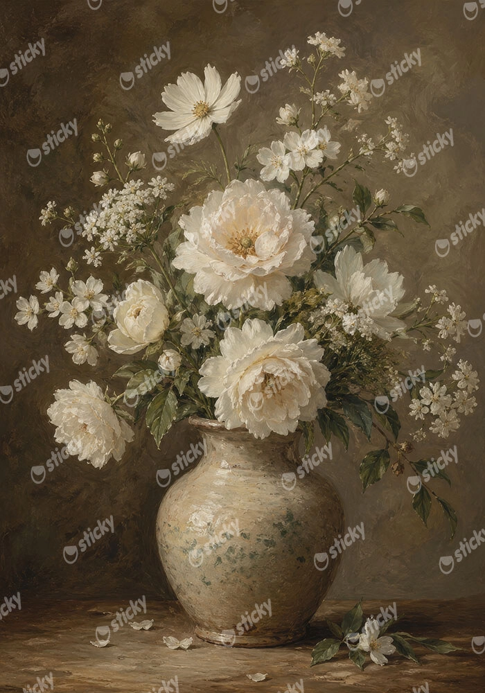 Πίνακας σε Καμβά VINTAGE DARK ACADEMIA FLOWER VASE 20