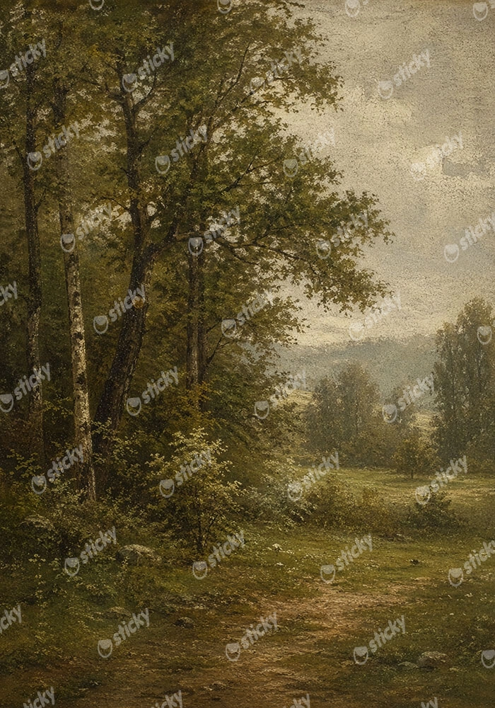 Πίνακας σε Καμβά VINTAGE DARK ACADEMIA FOREST PATH 5