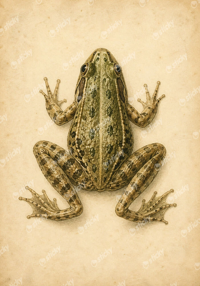 Πίνακας σε Καμβά VINTAGE DARK ACADEMIA FROG