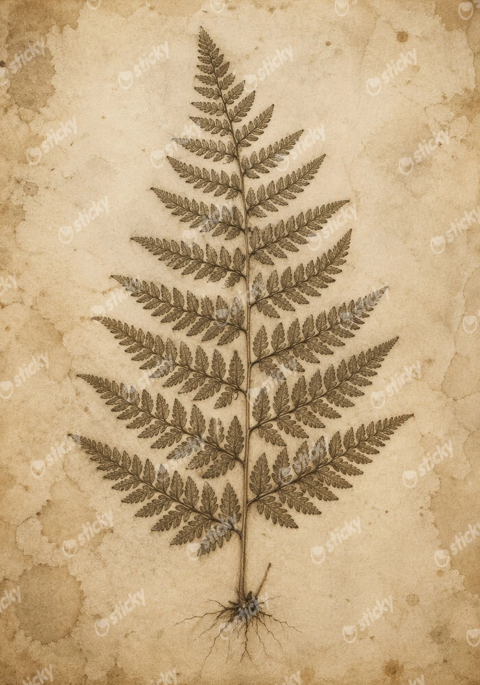 Πίνακας σε Καμβά VINTAGE DARK ACADEMIA PLANT 3