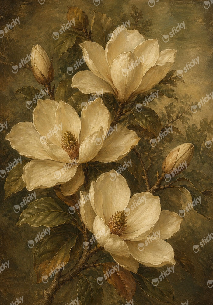 Πίνακας σε Καμβά VINTAGE DARK ACADEMIA PLANT 11