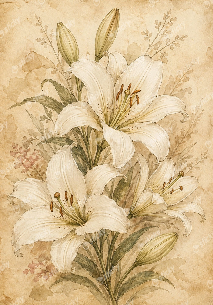 Πίνακας σε Καμβά VINTAGE DARK ACADEMIA PLANT 13
