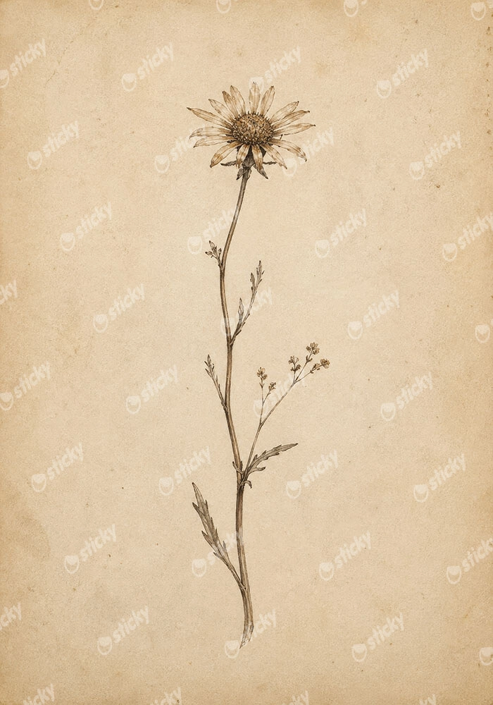 Πίνακας σε Καμβά VINTAGE DARK ACADEMIA PLANT 15