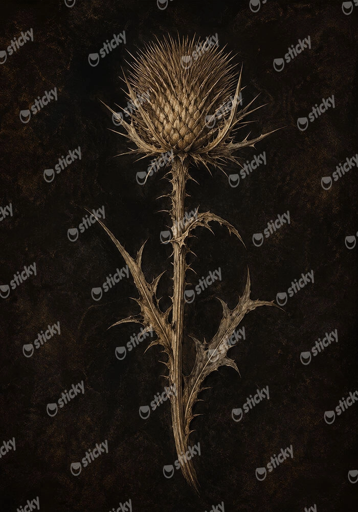 Πίνακας σε Καμβά VINTAGE DARK ACADEMIA PLANT 16