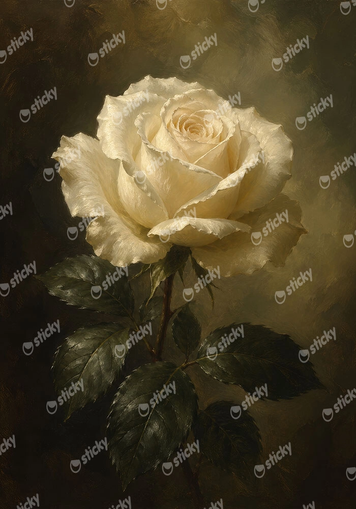 Πίνακας σε Καμβά VINTAGE DARK ACADEMIA ROSE 2
