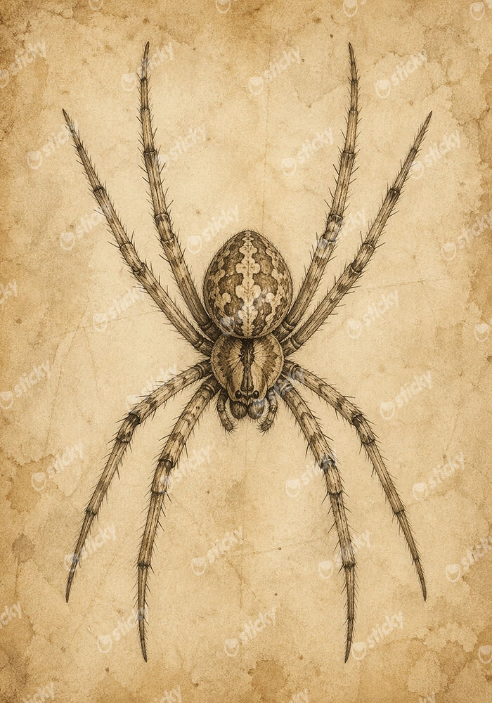 Πίνακας σε Καμβά VINTAGE DARK ACADEMIA SPIDER