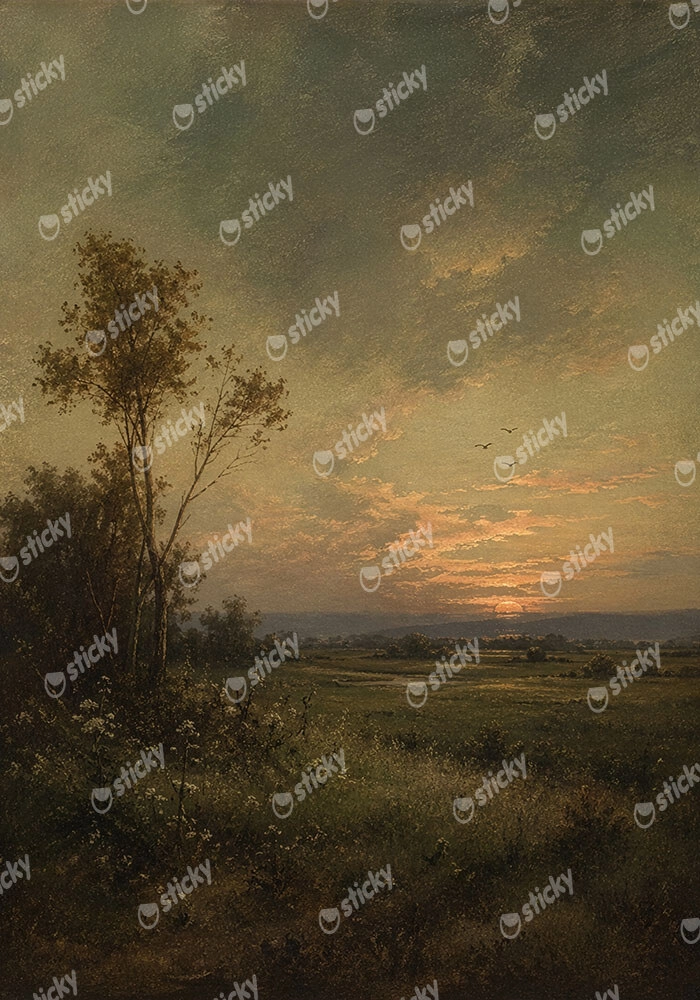 Πίνακας σε Καμβά VINTAGE DARK ACADEMIA SUNSET