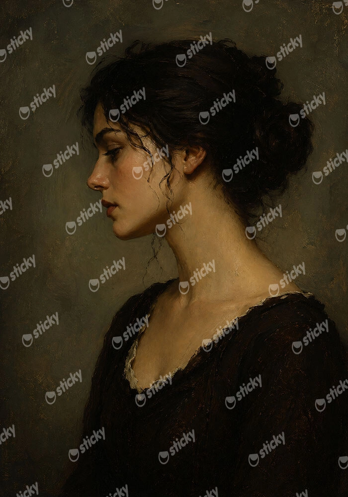 Πίνακας σε Καμβά VINTAGE DARK ACADEMIA WOMAN 18