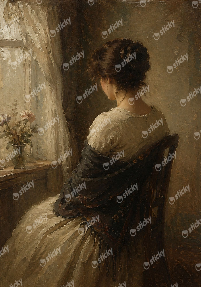 Πίνακας σε Καμβά VINTAGE DARK ACADEMIA WOMAN 20