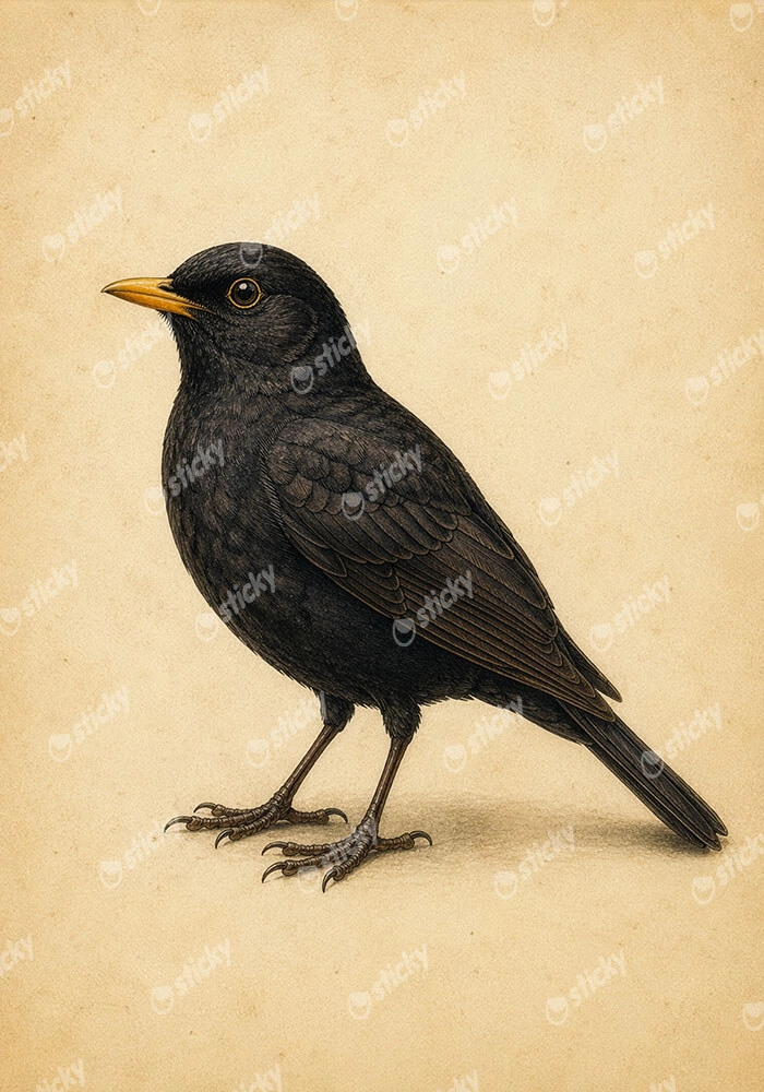 Πίνακας σε Καμβά VINTAGE DARK ACADEMIA BIRD 8