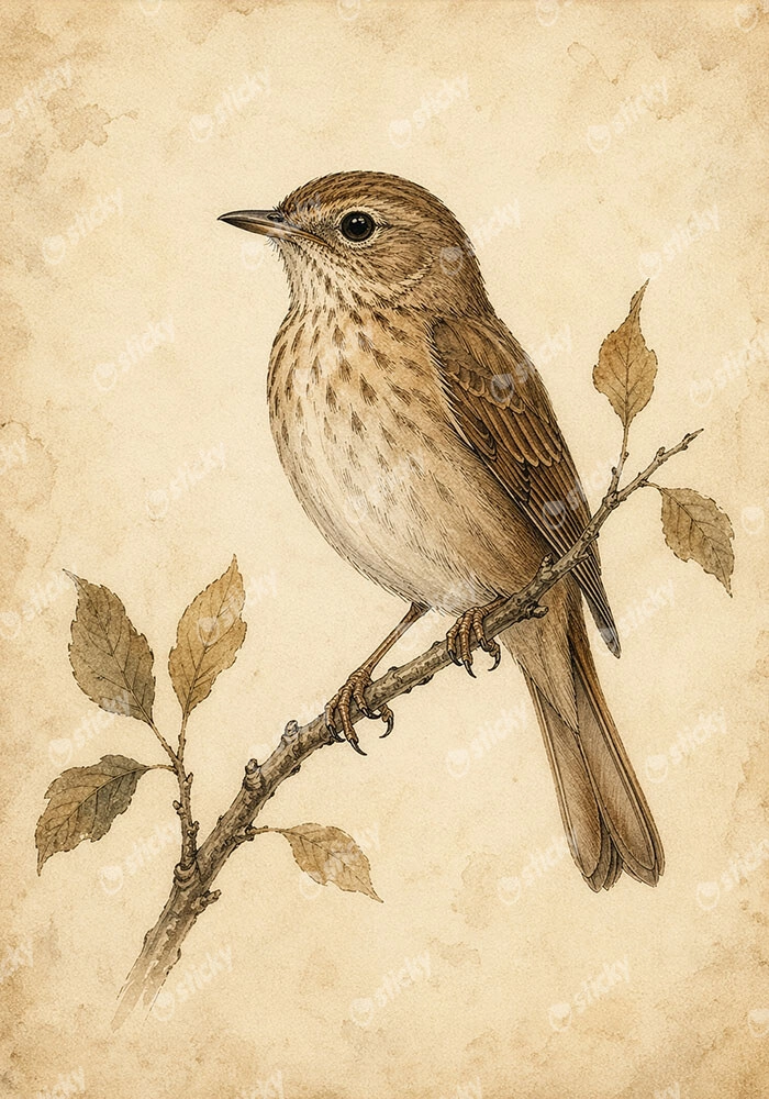 Πίνακας σε Καμβά VINTAGE DARK ACADEMIA BIRD 11