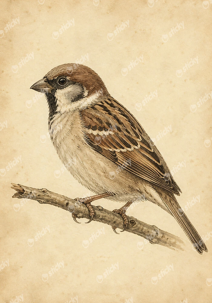 Πίνακας σε Καμβά VINTAGE DARK ACADEMIA BIRD 12