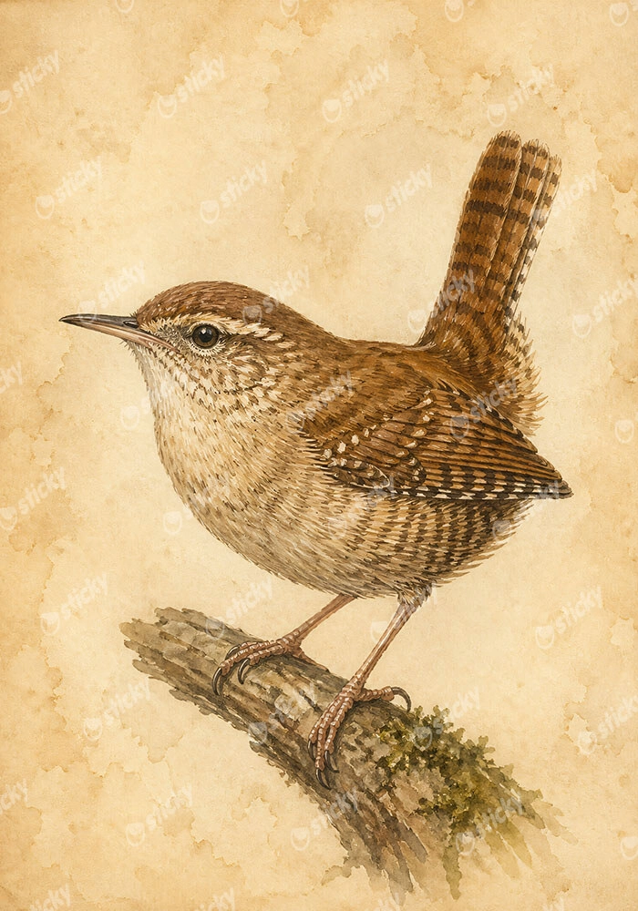 Πίνακας σε Καμβά VINTAGE DARK ACADEMIA BIRD 13