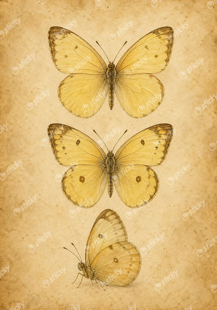 Πίνακας σε Καμβά VINTAGE DARK ACADEMIA BUTTERFLIES 5