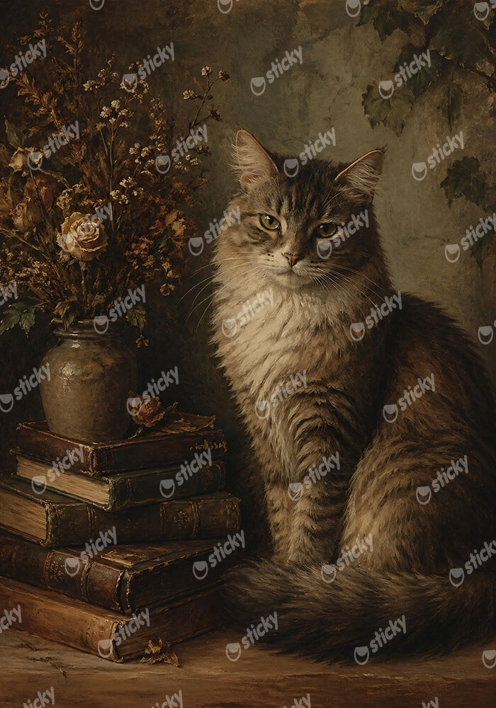 Πίνακας σε Καμβά VINTAGE DARK ACADEMIA CAT 2