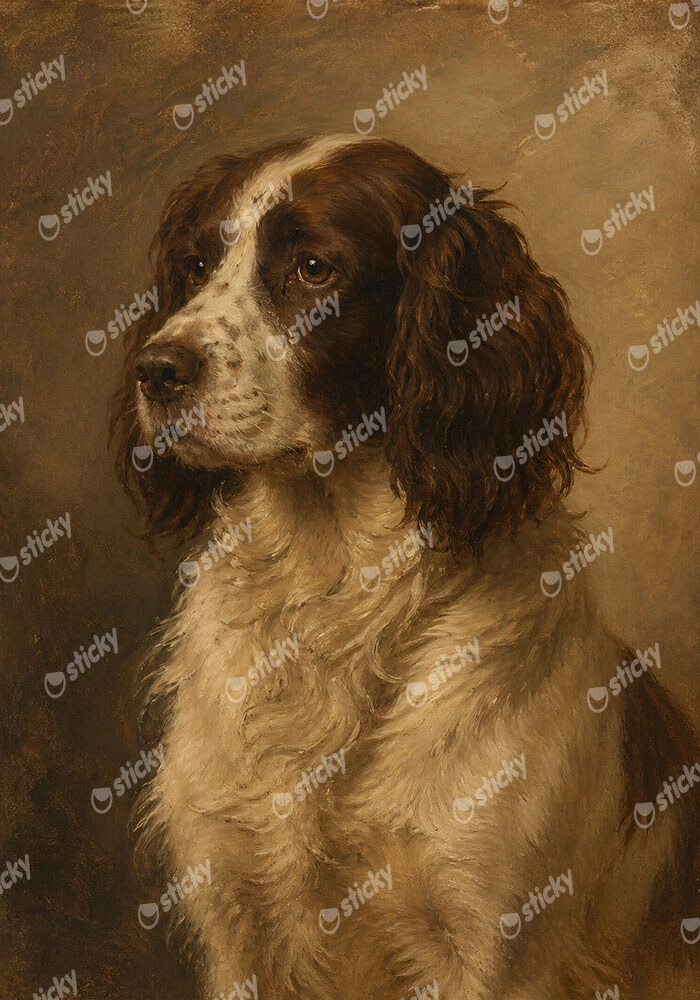 Πίνακας σε Καμβά VINTAGE DARK ACADEMIA DOG