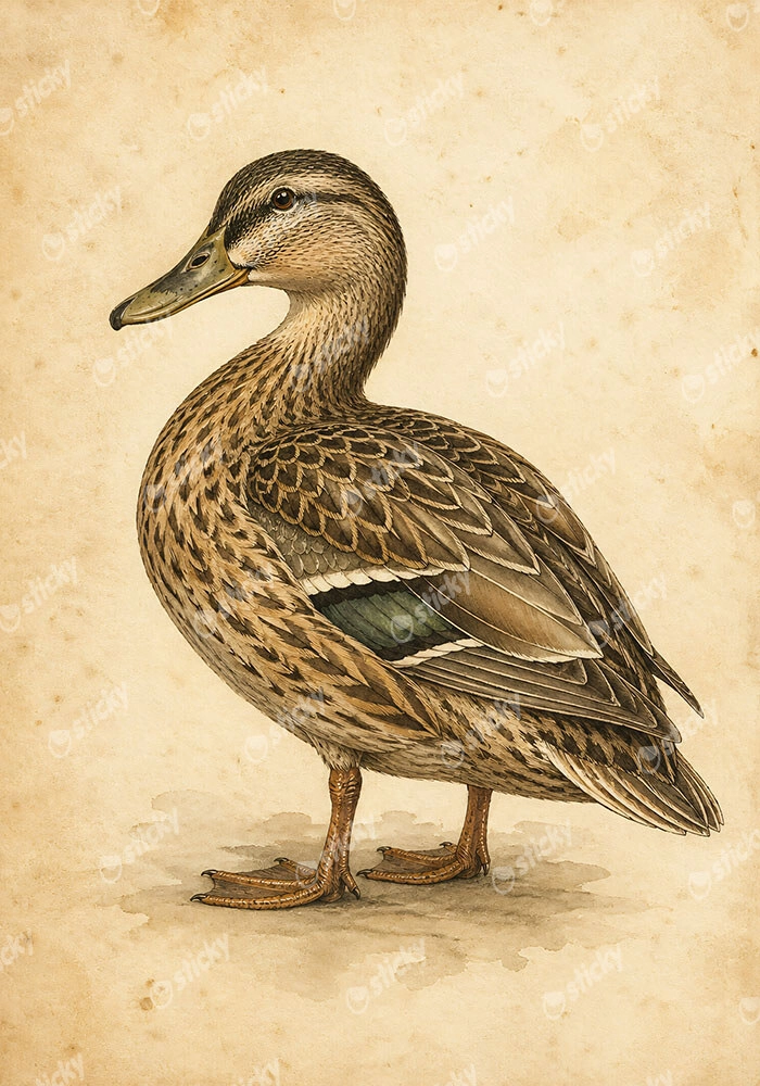Πίνακας σε Καμβά VINTAGE DARK ACADEMIA DUCK