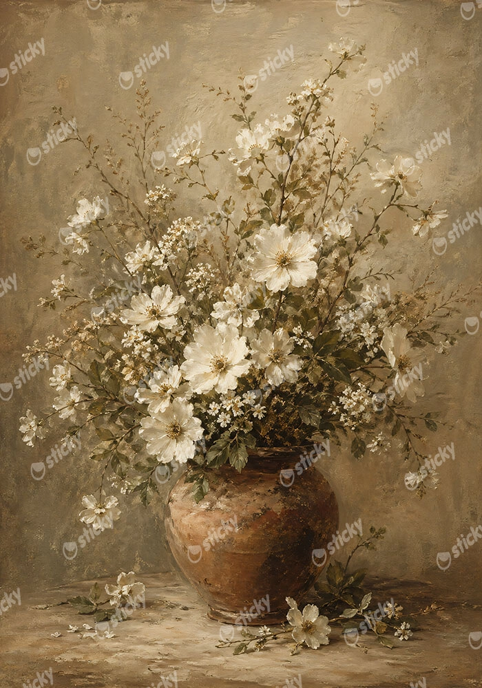 Πίνακας σε Καμβά VINTAGE DARK ACADEMIA FLOWER VASE 24