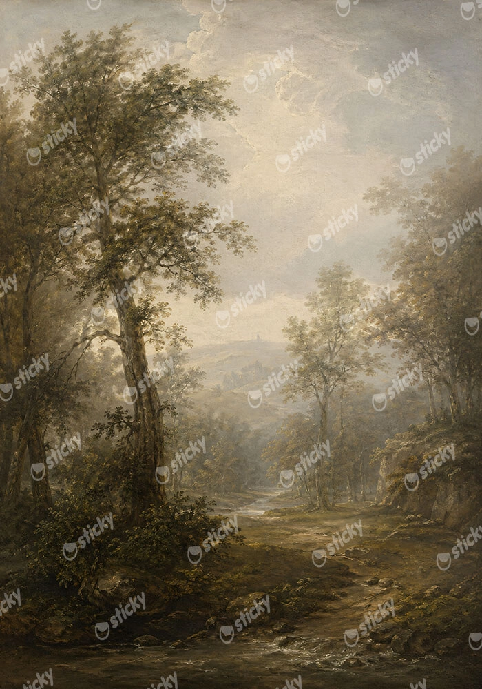 Πίνακας σε Καμβά VINTAGE DARK ACADEMIA FOREST PATH 6