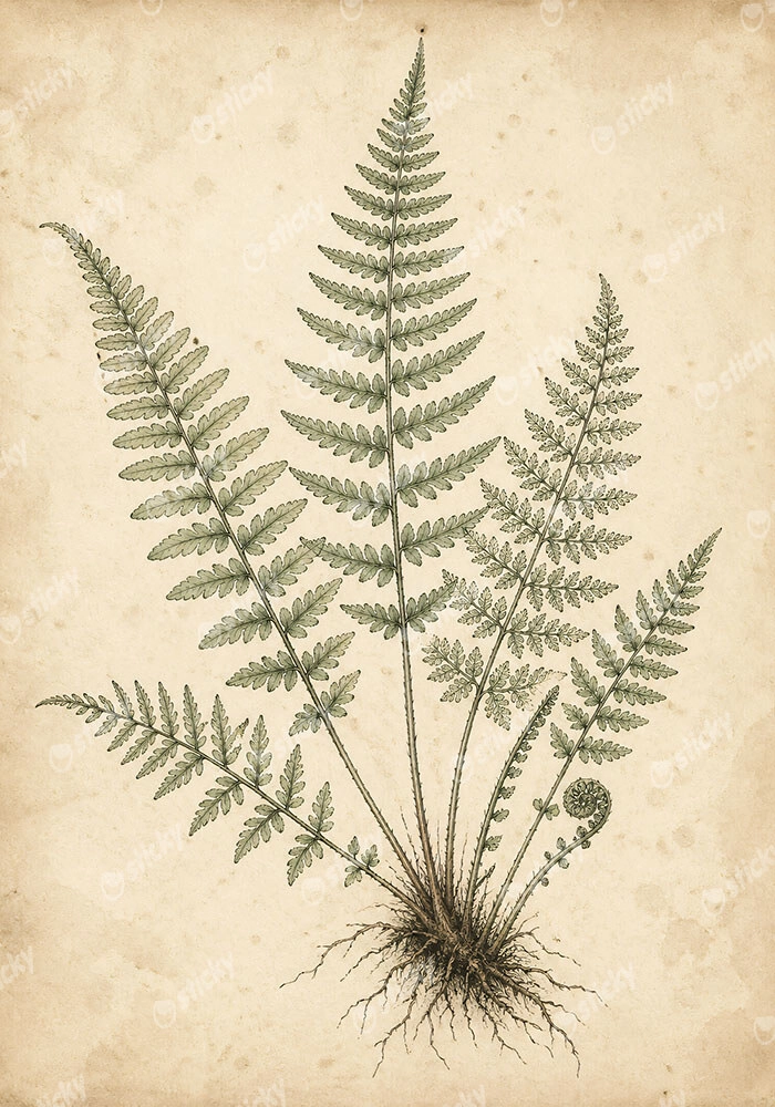 Πίνακας σε Καμβά VINTAGE DARK ACADEMIA PLANT 22