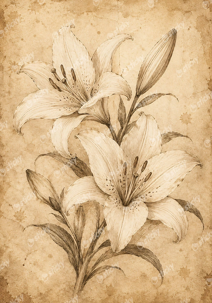Πίνακας σε Καμβά VINTAGE DARK ACADEMIA PLANT 23