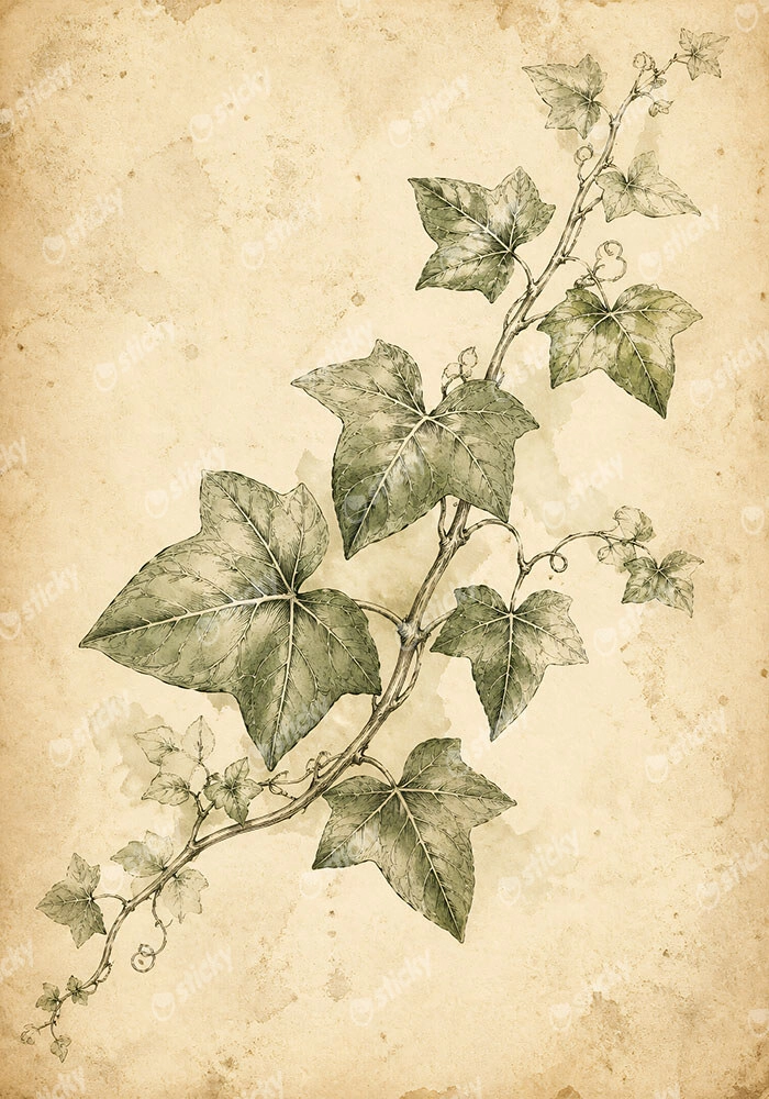 Πίνακας σε Καμβά VINTAGE DARK ACADEMIA PLANT 24