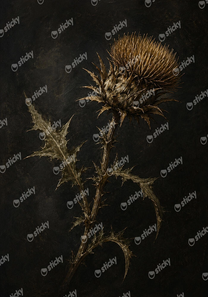 Πίνακας σε Καμβά VINTAGE DARK ACADEMIA PLANT 32