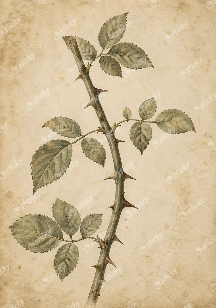 Πίνακας σε Καμβά VINTAGE DARK ACADEMIA THORNS