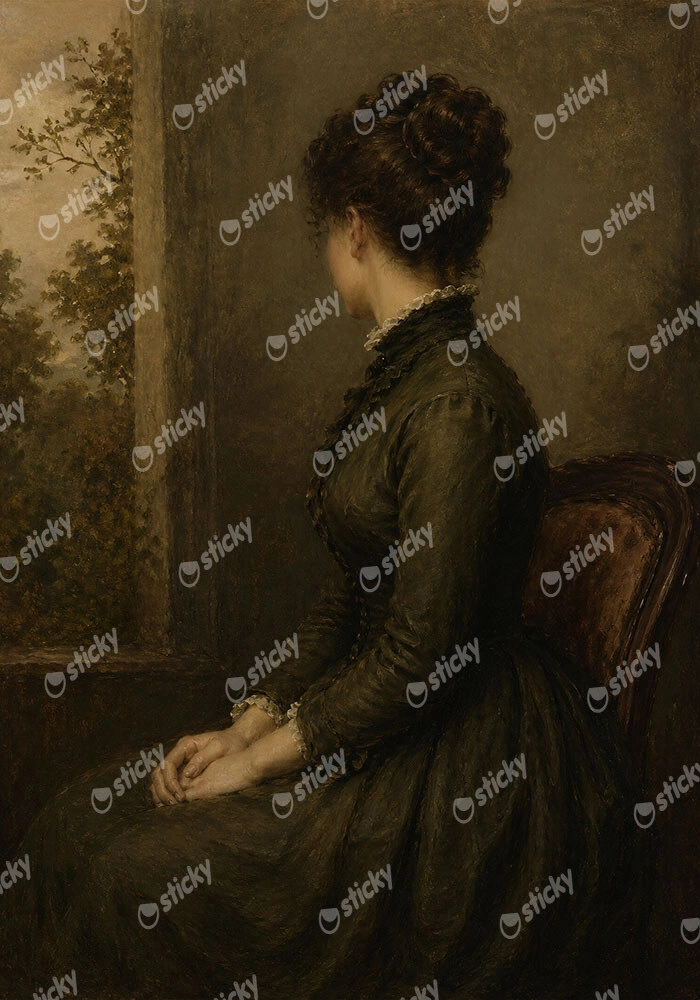 Πίνακας σε Καμβά VINTAGE DARK ACADEMIA WOMAN 21