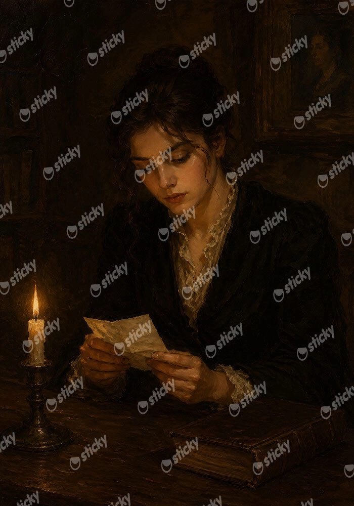 Πίνακας σε Καμβά VINTAGE DARK ACADEMIA WOMAN 22