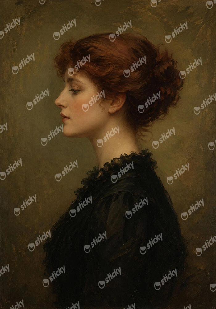 Πίνακας σε Καμβά VINTAGE DARK ACADEMIA WOMAN 24