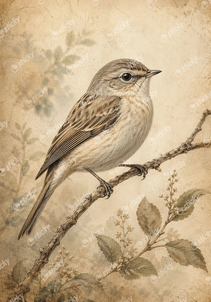 Πίνακας σε Καμβά VINTAGE DARK ACADEMIA BIRD