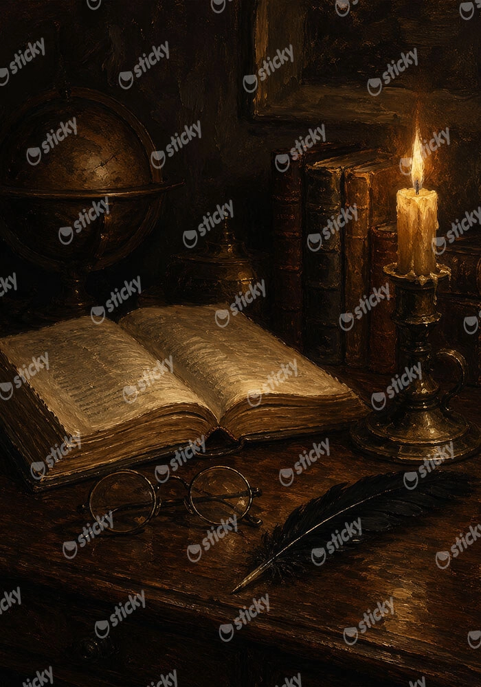 Πίνακας σε Καμβά VINTAGE DARK ACADEMIA BOOK