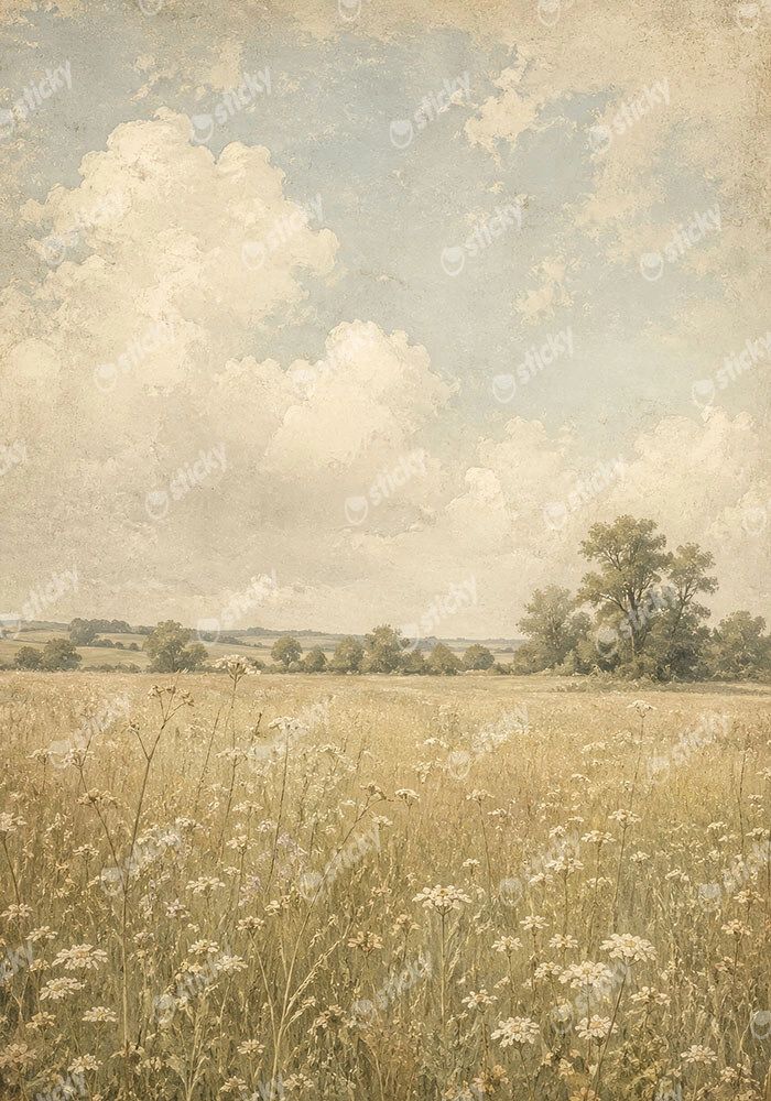 Πίνακας σε Καμβά VINTAGE DARK ACADEMIA FIELD 2