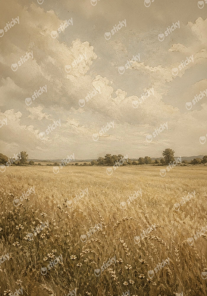 Πίνακας σε Καμβά VINTAGE DARK ACADEMIA FIELD