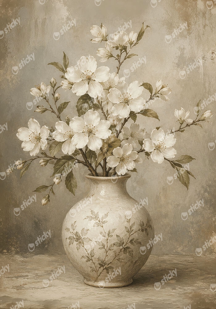 Πίνακας σε Καμβά VINTAGE DARK ACADEMIA FLOWER VASE 2