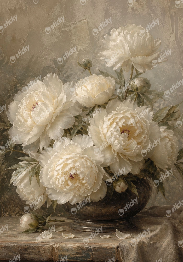 Πίνακας σε Καμβά VINTAGE DARK ACADEMIA FLOWER VASE 3